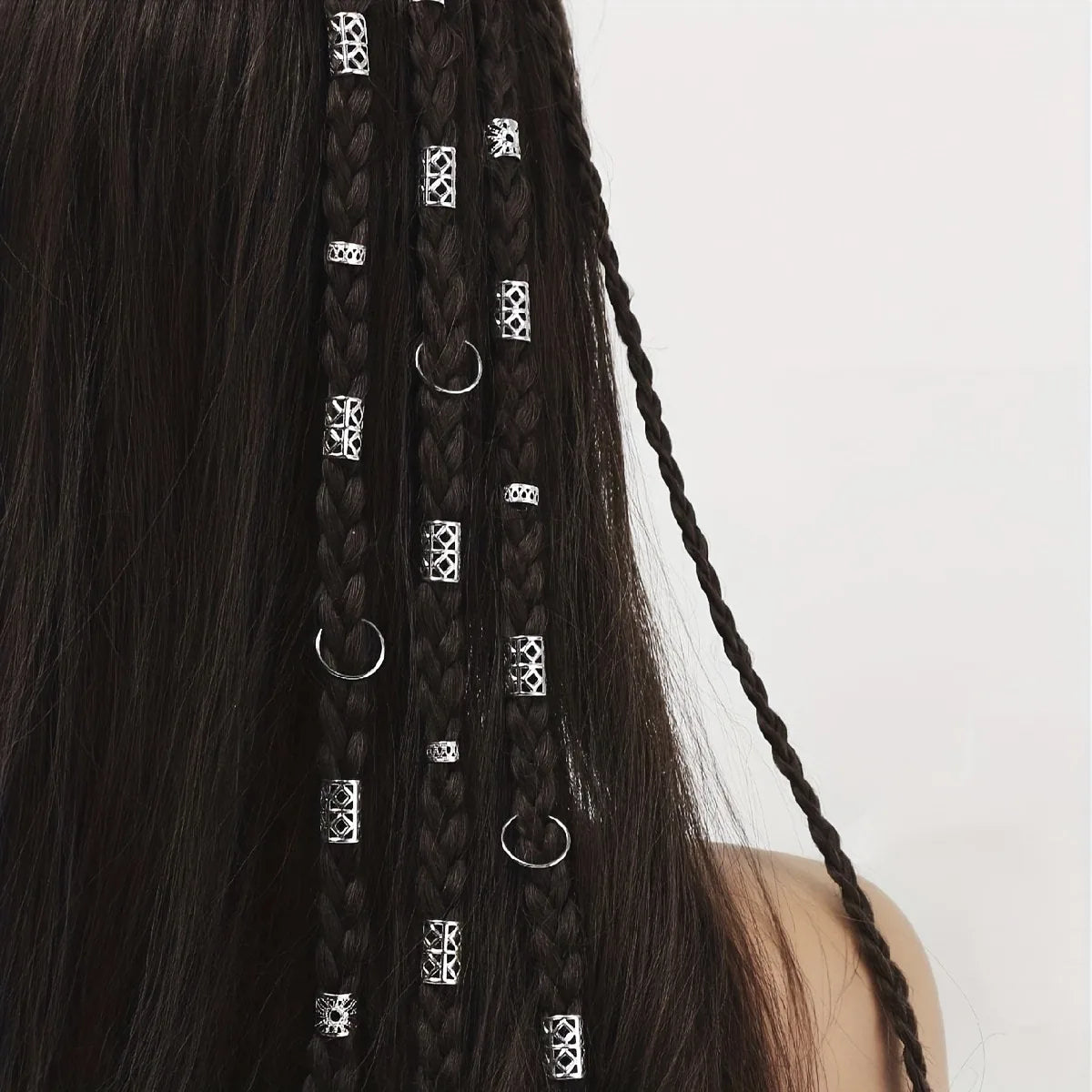 80 anneaux à cheveux ajourés, accessoires de coiffure DIY, bijoux pour tresses, dreadlocks et tresses.