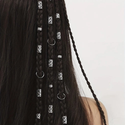 80 anneaux à cheveux ajourés, accessoires de coiffure DIY, bijoux pour tresses, dreadlocks et tresses.