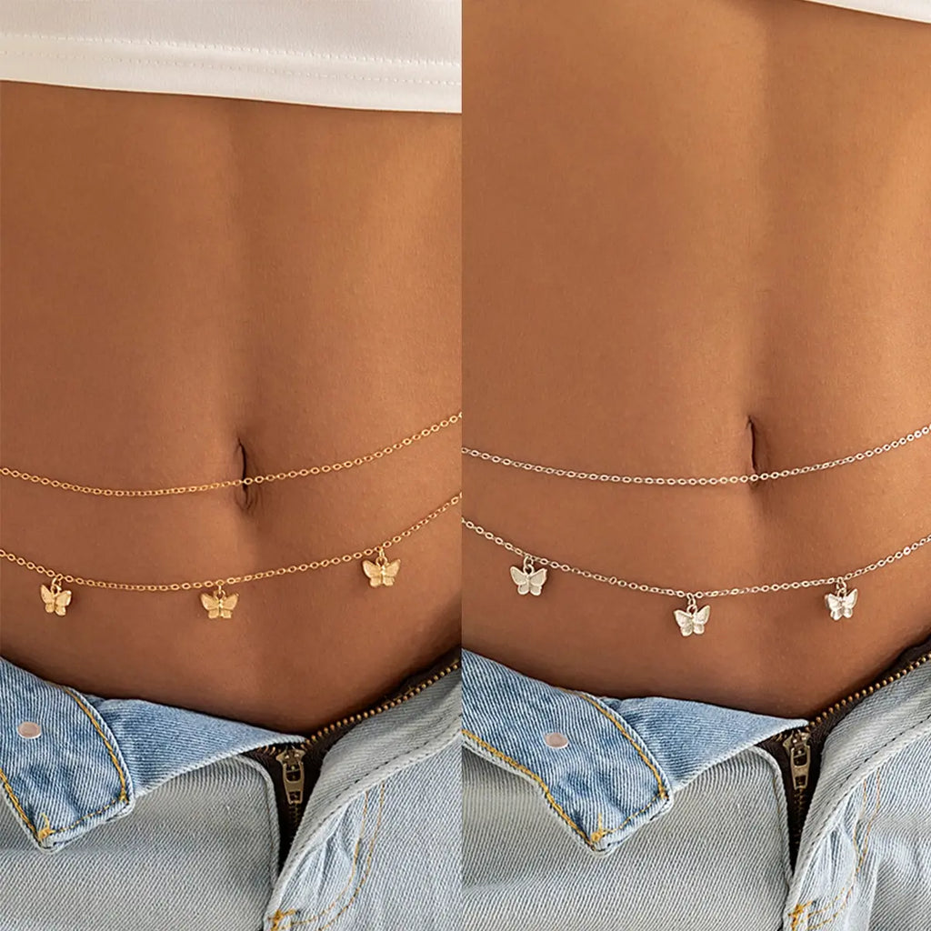 Chaîne de taille papillon rétro et mignonne pour femme.