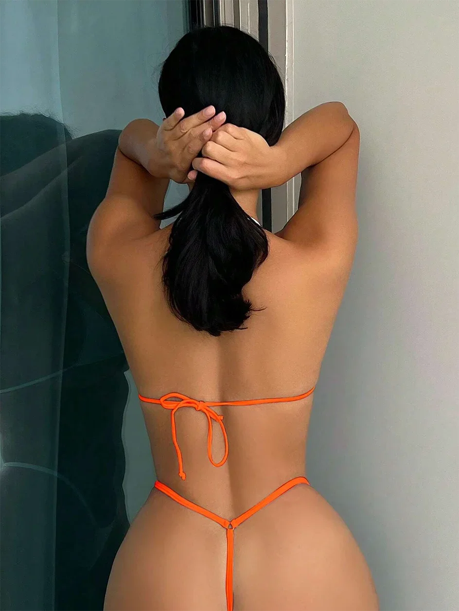 Bikini sexy 2025, maillot de bain femme, dos nu.
